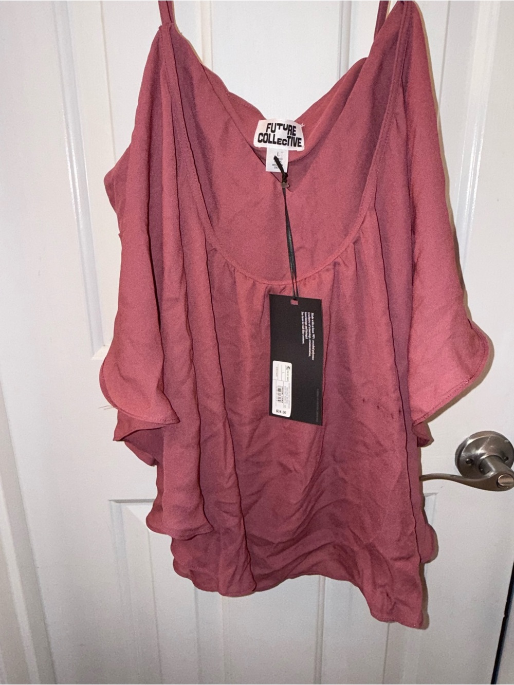 Future Collective Rose Dust Ruffle-Trim Camisole